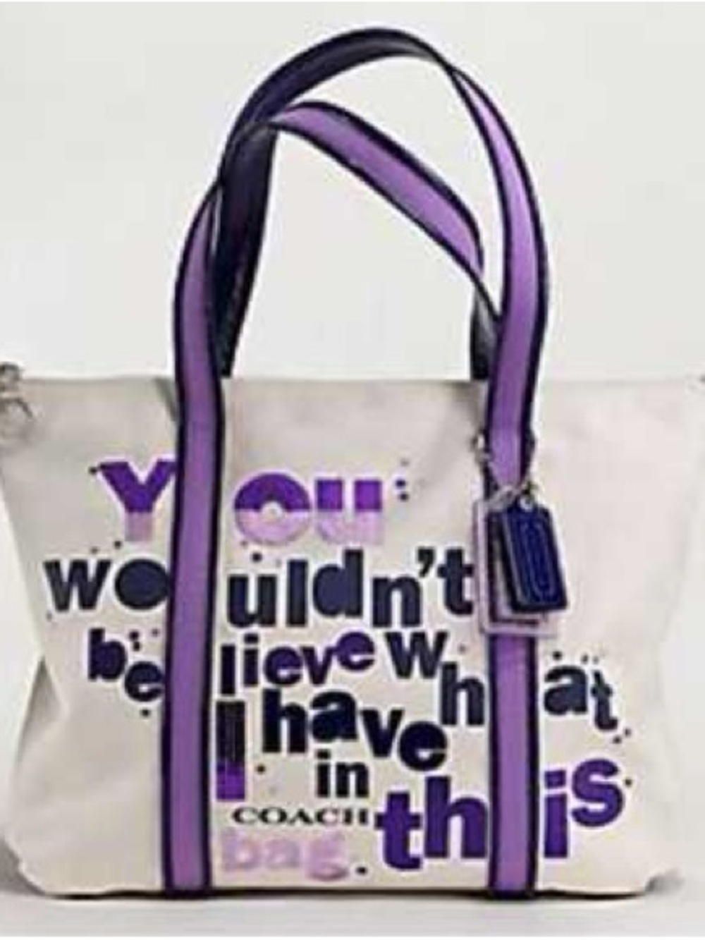 RARE COACH Poppy White Canvas Tote